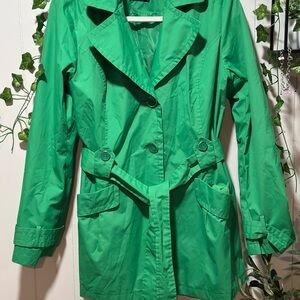 Stylish Green Women's Trench Coat